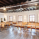 PST_Seminare_Stiftersaal_Kloster Stiftersaal im Kloster Traunkirchen mit historischer Kassettendecke und Seminarbestuhlung.